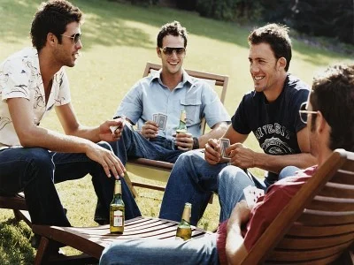 Some guys choose to be with his bros and be an alcoholic as a recovering step from his trauma.